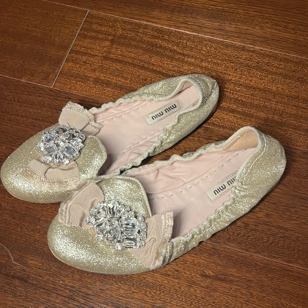 Miu miu glitter crystal ballerina flat - Picture 2 of 3
